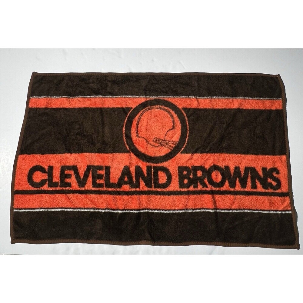 Vintage NFL Cleveland Brown Ryltex Stadium Throw Blanket Made in Mexico